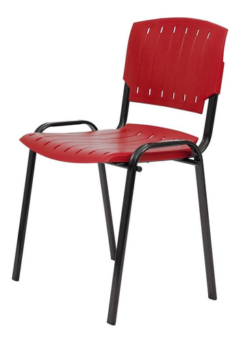 Imagen 2 de 6 de Silla Fija Oficina Modelo Prima - Roja