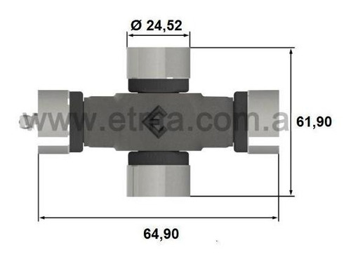 Imagen 3 de 3 de Cruceta Ø24,52 X 61,9 Etma Cr1035