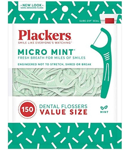 Plackers Micro Mint Dental Floss Picks Hilo Dental 150 Unds