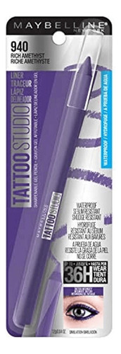 Lápiz De Ojos Maybelline Tattoo Liner Semi Permanente Color 940 Rich Amethyst Efecto Mate