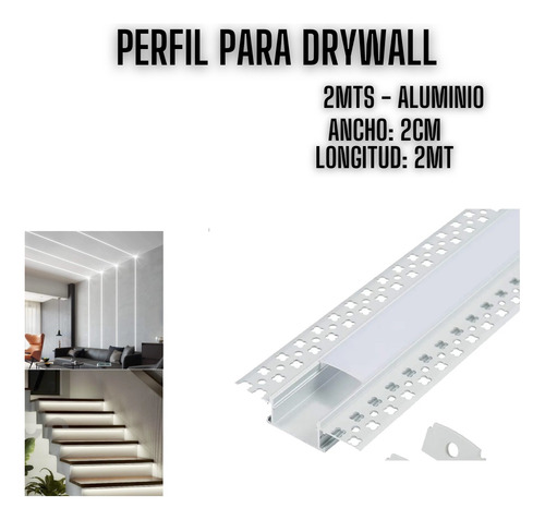 Perfil Para Drywall 2mts Aluminio