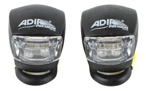 Juego De Linternas De Silicon Para Bicicleta Adir 10143 Color Negro