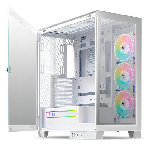 Gabinete Gamer Pichau Pouter 4 Full-t Lat De Vidro C/ 3 Fans