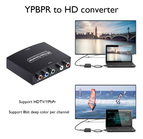 Conversor De Áudio E Vídeo Ypbpr R/l Para Hdmi Para Dvd Hdtv