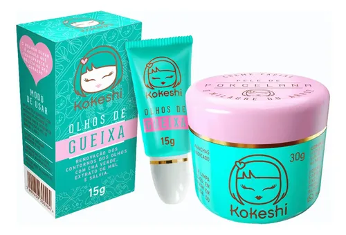 Kit Renovadores Faciais Pele de Porcelana e Olhos de Gueixa Kokes...