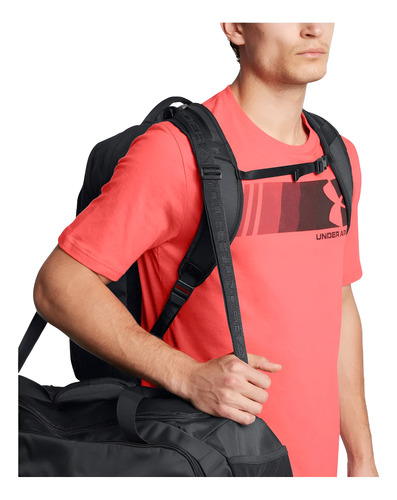 Mochila Under Armour Hustle Pro 6.0 Backpack Comoda Original Gris Oscuro Lisa