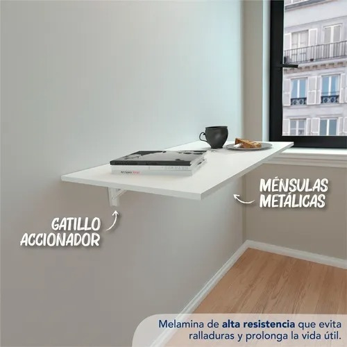 Imagen 3 de 10 de Escritorio Plegable Pared Modelo 9050 Estante Rebatible