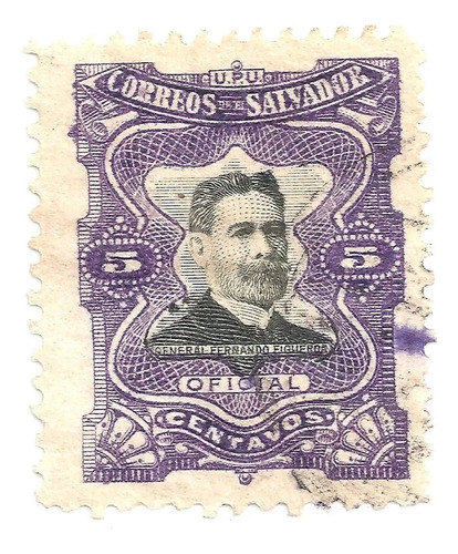 Selo Postal El Salvador  - 5 Centavos Ano 1910 - F10