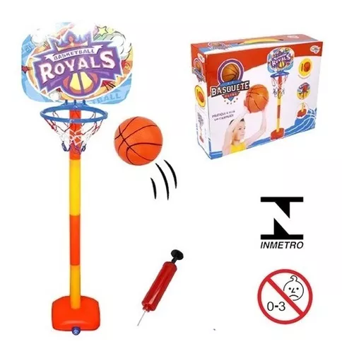 Kit Jogo De Basquete Infantil Cesta Com Bola Bomba E Suporte