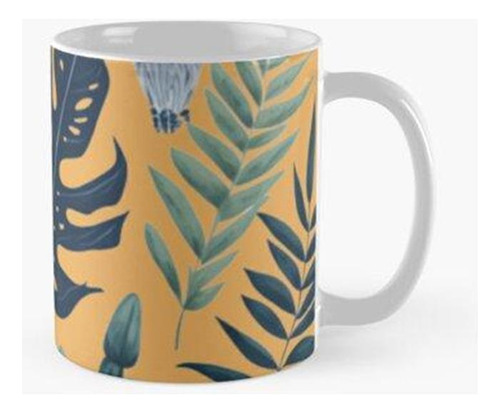 Taza X4 Acuarela Exótica Animales Y Plantas Tropicales Png C