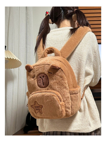 Mochila De Felpa Con Forma De Capibara, Bonita Bolsa De