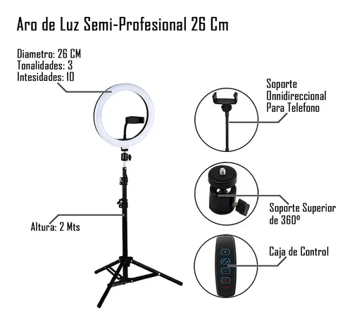Aro Luz Led R26 26cm Oferta Fotograf a Semi Profesional MercadoLibre