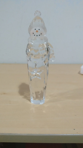 Snowman O Muñeco De Nieve En Jade Cristal/vidrio 19 Cms 