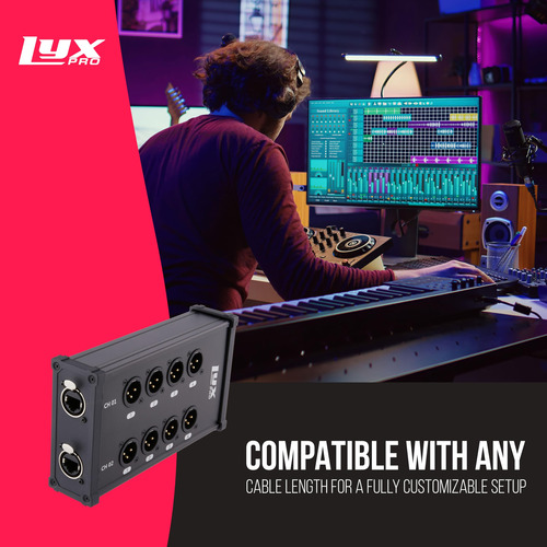 Cable Xlr Breakout Lyxpro De 8 Canales, Doble Entrada, 3 Pin
