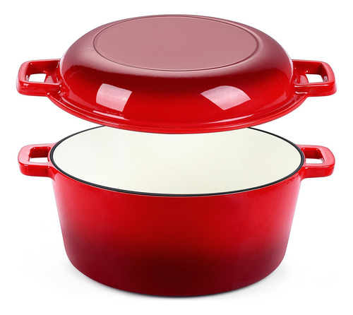 P&p Chef - Olla De Horno Holandés Esmaltado Rojo Para Horn.