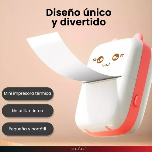 Impresora pequeña portátil con conexión Bluetooth, impresión sin