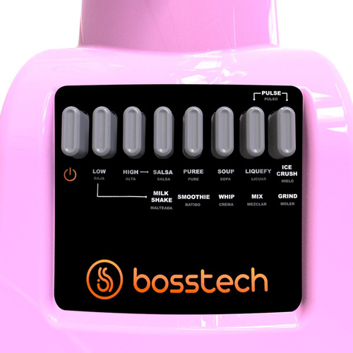 Licuadora 750w Vidrio 2l Botonera 10vel Bosstech B1 Rosa