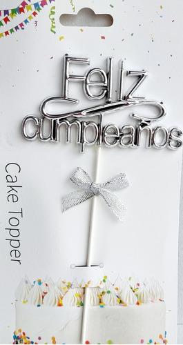 Feliz Cumpleaños Metalizado 3d Cake Topper Adorno Torta X2un