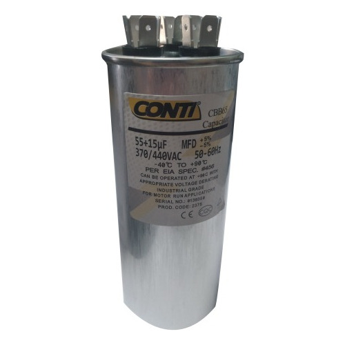 Capacitor De Marcha A/a 55+15 Mfd 370/440vac