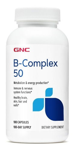 Complejo B De Gnc 50 Mg - 100 Cápsulas