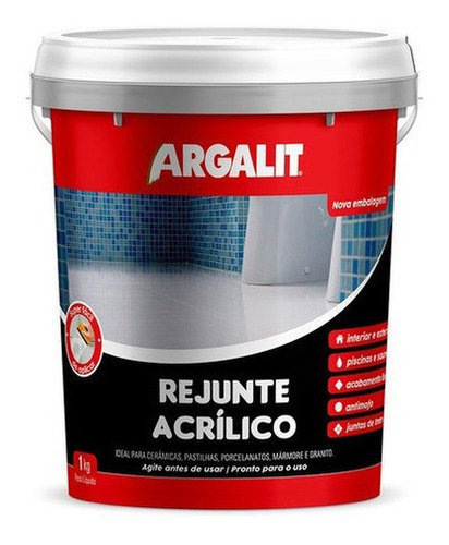 Imagem 5 de 9 de Rejunte Para Pisos Acrilico Argalit 1kg Rejuntalit
