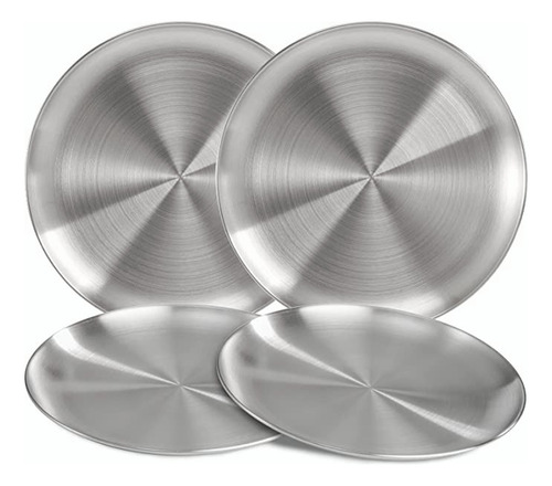 Plato De Ensalada Redondo De Acero Inoxidable 26cm 4pcs