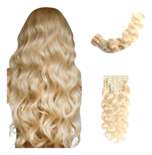 Extensiones De Cabello Humano Sintetico Con Clip 24pulgad