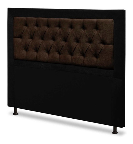 Cabeceira De Cama Box Art França- Queen 160cm X 130cm Cor Preto- Marrom