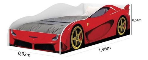 Carro Corrida Cama Solteiro Ferrari Meninos Com Colchão 188x88cm