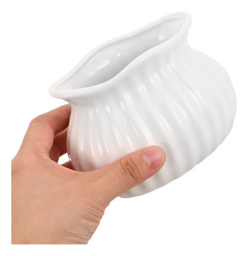 Vaso De Cerâmica Branca Elegante: Vaso De Cerâmica Ranhurada