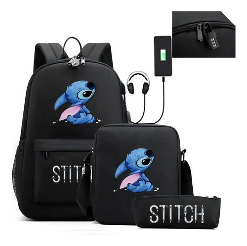 Set De 3 Mochilas Escolares Con Estampado De Caballos Y Poni Color A2