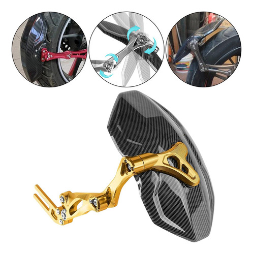 Guardabarros Trasero Portátil Para Motocicleta, Dorado
