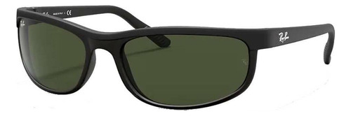 Gafas de sol Ray-Ban Predator 2 Standard con marco de nailon color matte black, lente green de cristal clásica, varilla matte black de nailon - RB2027