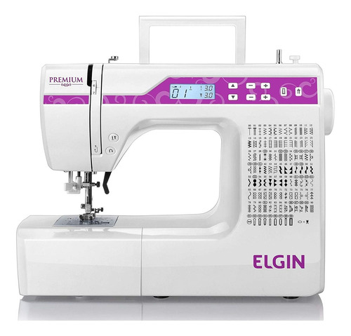 Máquina de costura reta Elgin Premium JX-10000 portátil branca 127V/220V