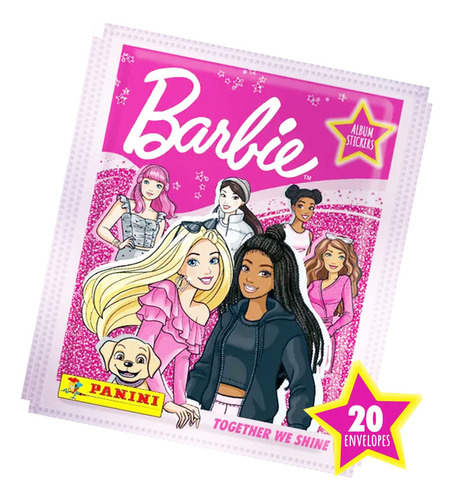 Kit 100 Figurinhas Barbie Juntas Nós Brilhamos Dolls Boneca Personagem Barbie 2023