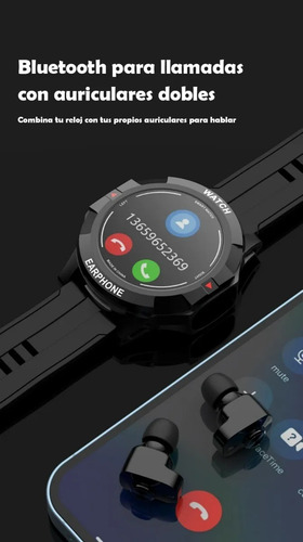 Reloj Inteligente Con Audífonos Bluetooth 2 En 1 N15