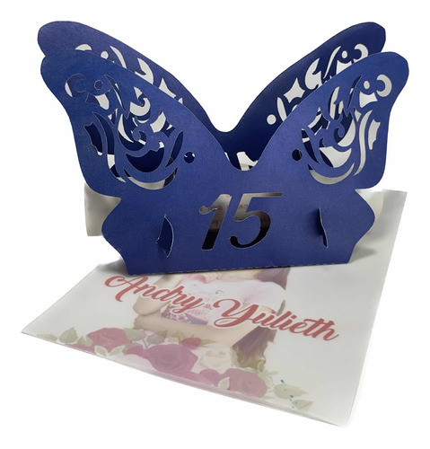 24 Tarjetas Invitación 15 Años Mariposa-pergamino 2docenas