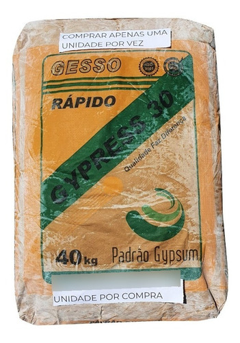 Imagem 1 de 3 de Gesso Rápido Padrão Gypsum Saco De 40 Kg - 1 Und Por Compra