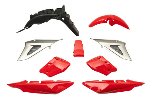 Kit De Plasticos Completo Honda Cbx250 Twister Rojo Mtc