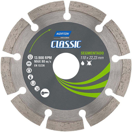 Disco De Corte Diamantado Segmentado Classic 110x20 Norton