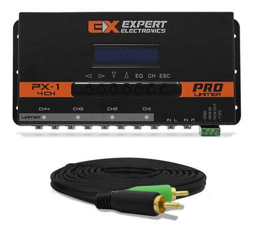 Processador Crossover Expert Px-1 4 Canais + Cabo Rca 5mts