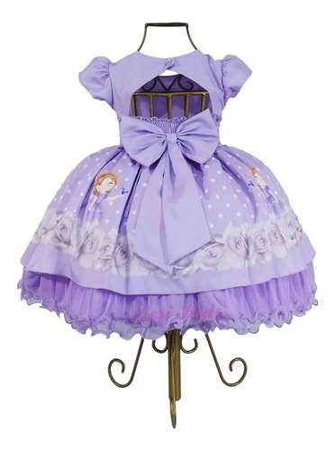 Imagem 2 de 2 de Vestido Infantil Princesinha Sofia Aniversário Princesa