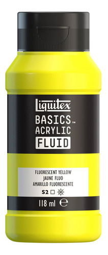 Tinta Acrílica Basics Fluid 118ml Fluorescent Yellow