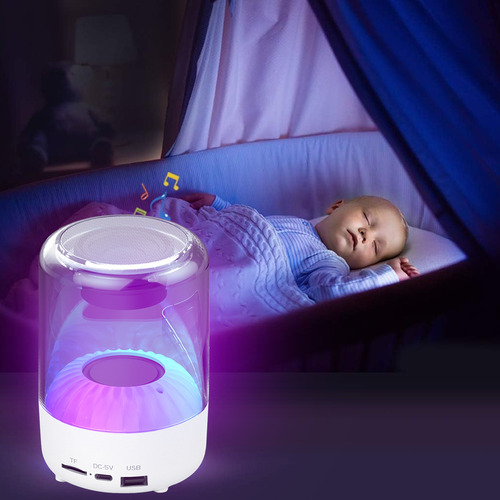 Bocina Bluetooth Portátil Altavoz Inalámbrico Con Luces Led Color Blanco