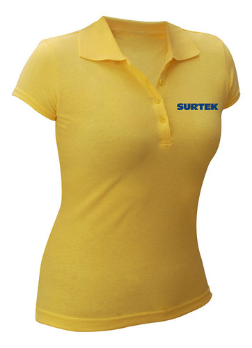 Playera Tipo Polo Para Dama Color Amarillo Talla Ch Surtek