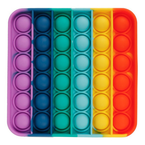 Pop It Fidget Toy  Multicolor Arcoiris Cuadrado En Stock
