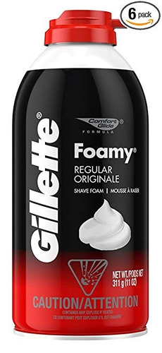 Gillette Foamy Regular Crema De Afeitar 11 Oz (paquete De 6)