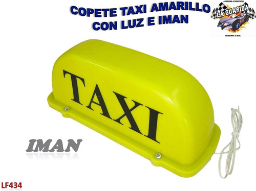 Copete De Taxi Con Iman Y Luz Amarillo (letrero) Lf434