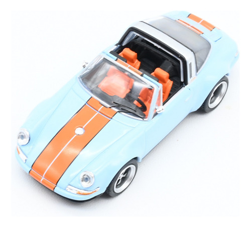 Auto Escala 1/64 Porsche Singer Targa Gulf Azul Pr64-0078 Color Agua