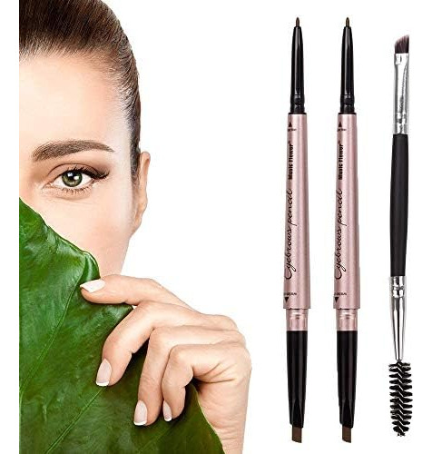 2 Unidades Lapiz Cejas Maquillaje Impermeable Cejas Con Extr